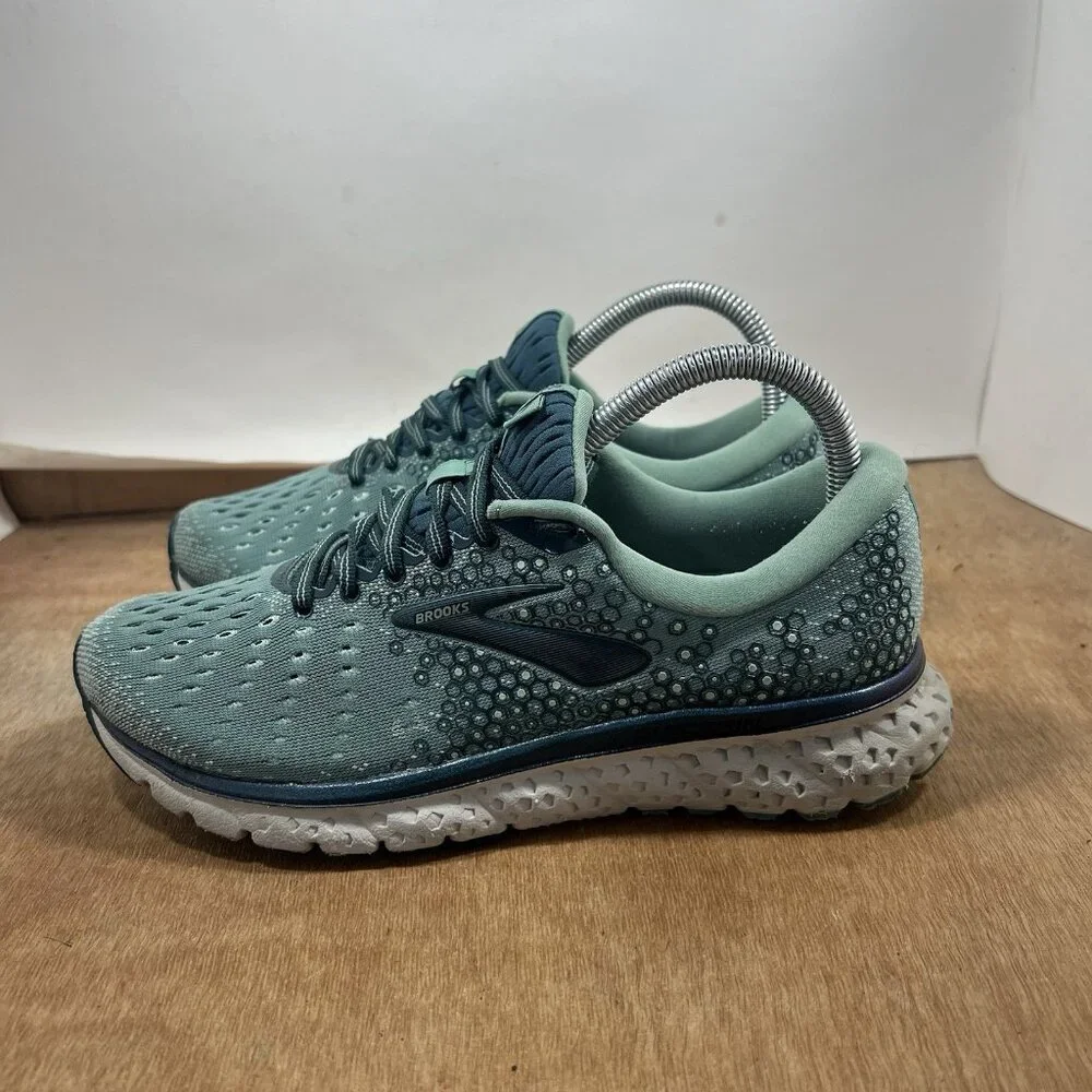 Brooks Glycerin 17 Women Size 8 Green Running Shoes Sneakers - Picture 3 of 9